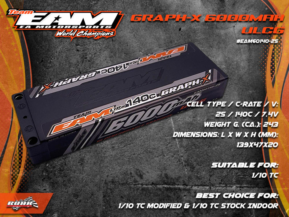 Team EAM 6000mah 140C ULCG Graph-X Formula Battery